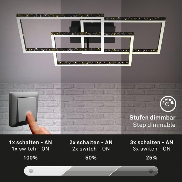 Brilo - LED Димируем плафон FRAME LED/57W/230V 3000K черен