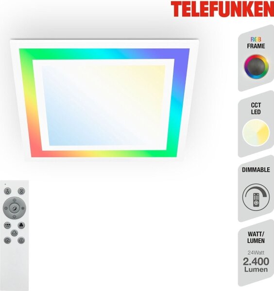 Telefunken 318806TF - LED RGB Димируем плафон LED/24W/230V + д.у