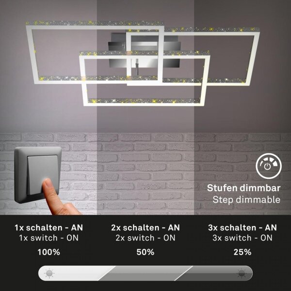 Brilo - LED Димируем плафон FRAME LED/57W/230V 3000K матов хром