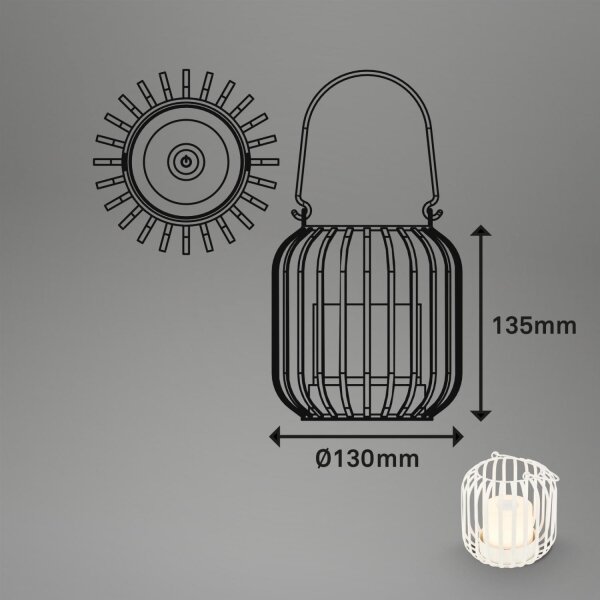 Brilo - LED Димируема акумулаторна настолна лампа LED/2W/5V IP44 бял
