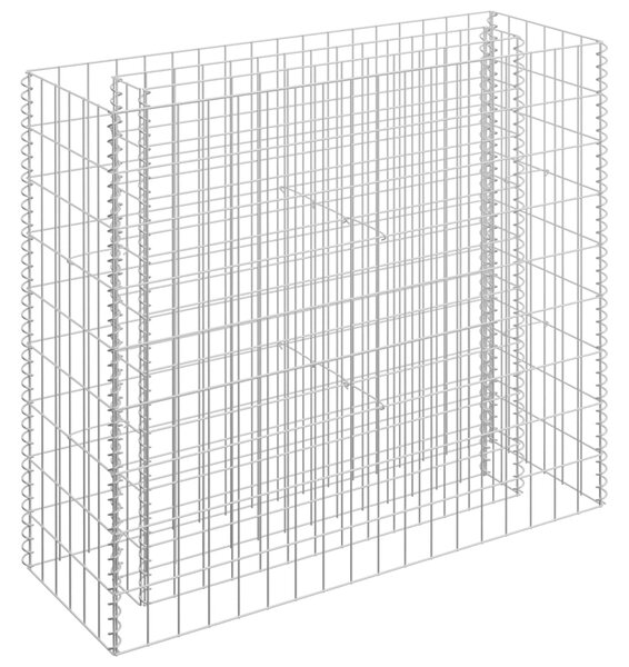 VidaXL Габион повдигната леха, поцинкована стомана, 90x30x90 cм