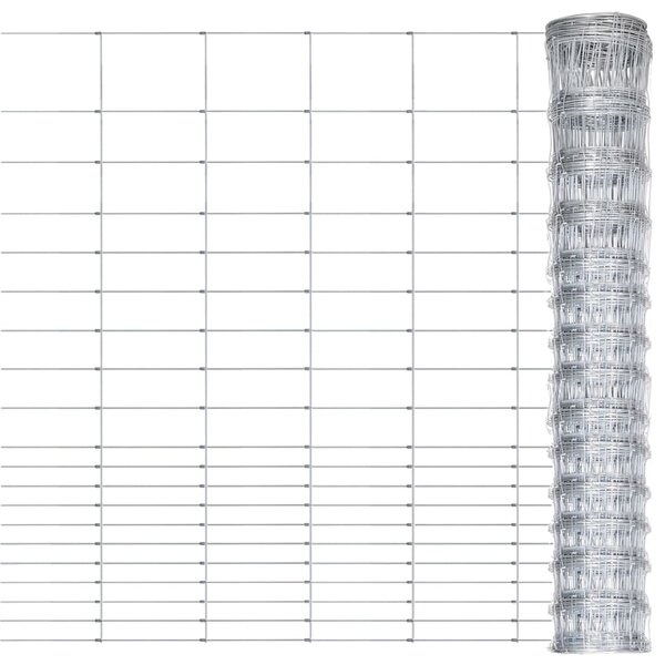 VidaXL Градинска ограда, поцинкована стомана, 50x1,6 м, сребриста