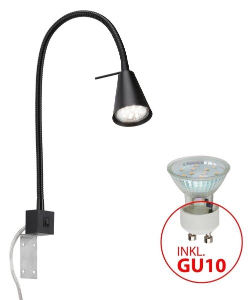 Briloner 2080-015 - LED Аплик COMFORT LIGHT 1xGU10/5W/230V черен