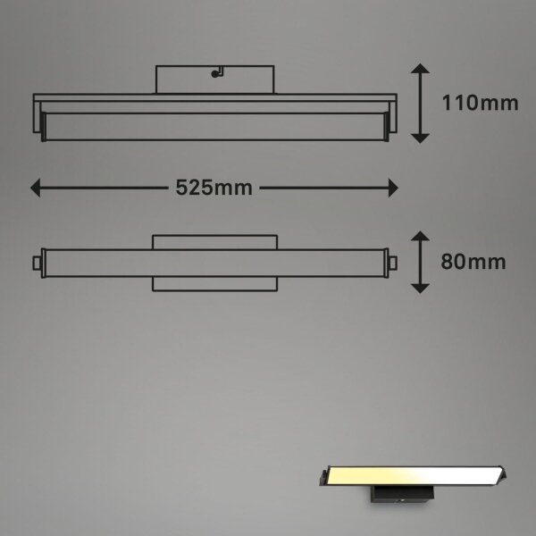 Brilo - LED Димируем аплик LED/15W/230V 2700-4000K черен