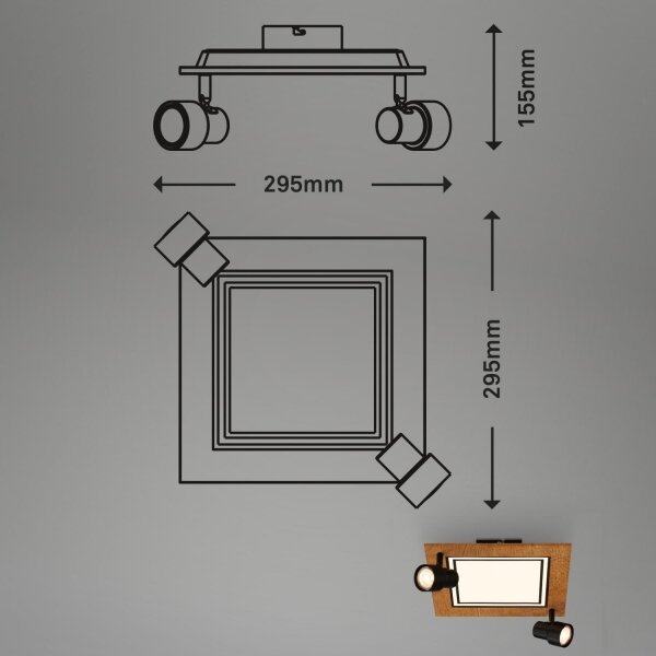 Brilo - LED таванно осветително тяло LED/12W/230V + 2xGU10/9W 3000K