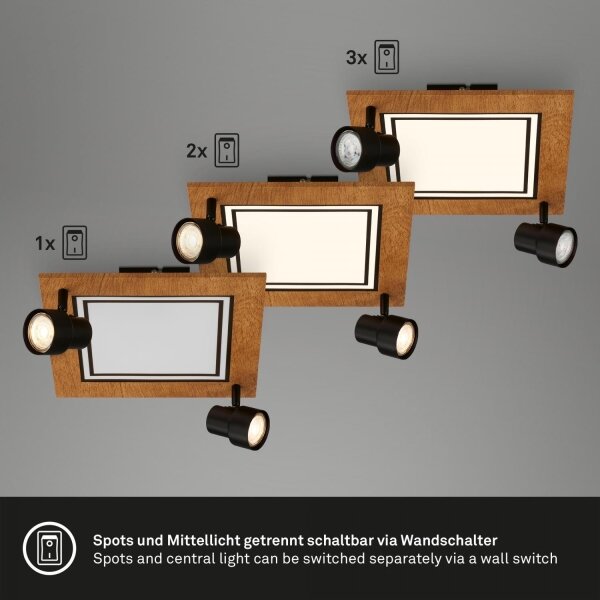 Brilo - LED таванно осветително тяло LED/12W/230V + 2xGU10/9W 3000K