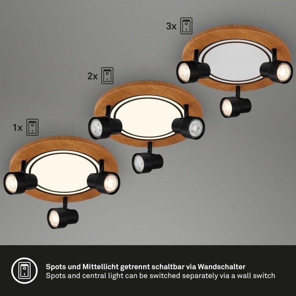 Brilo - LED таванно осветление LED/12W/230V + 3xGU10/9W 3000K