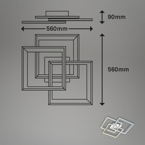 Brilo - LED Димируем плафон FRAME LED/45W/230V 2700-6500K + д.у