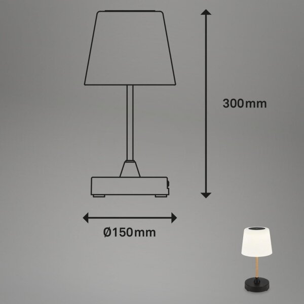 Brilo - LED Димируема акумулаторна настолна лампа COMPA LED/3W/5V IP44 черен