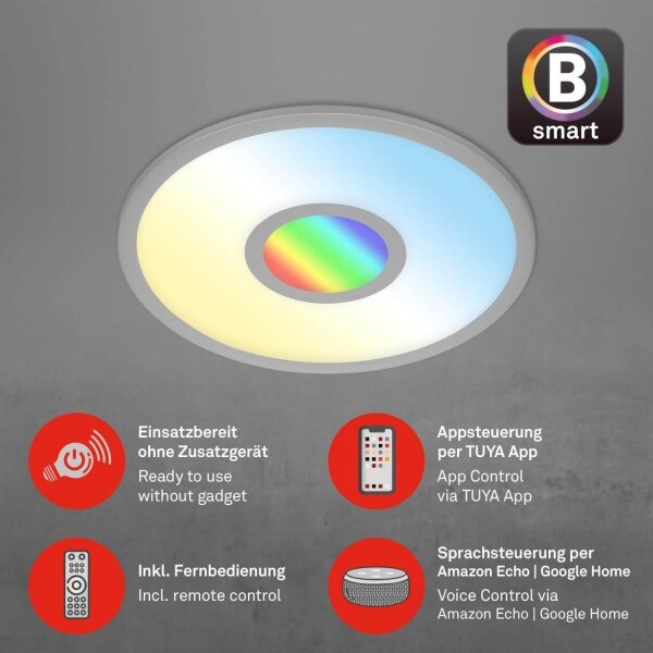 Brilo -LED RGB Димируем плафон CENTRO LED/24W/230V Wi-Fi Tuya + д.у