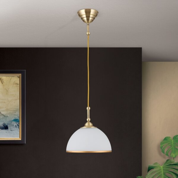 Orion HL 6-1808/1 - Пендел OLD LAMP 1xE27/40W/230V бял/месинг
