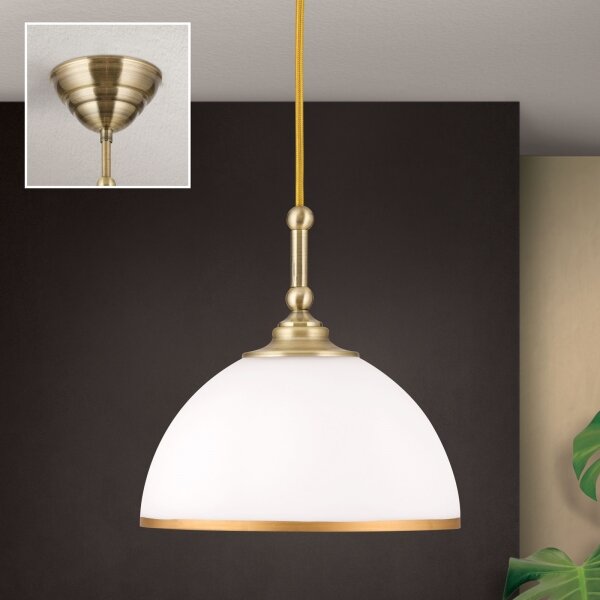 Orion HL 6-1808/1 - Пендел OLD LAMP 1xE27/40W/230V бял/месинг