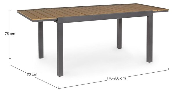 Алуминиева градинска маса за хранене 90x140 cm Elias – Bizzotto