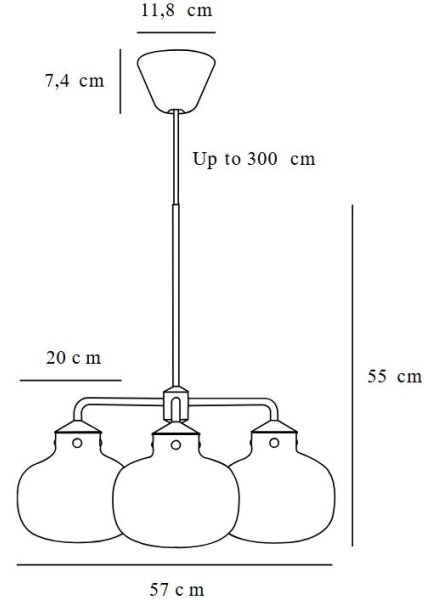 DFTP by Nordlux - Пендел RAITO 3xE27/25W/230V