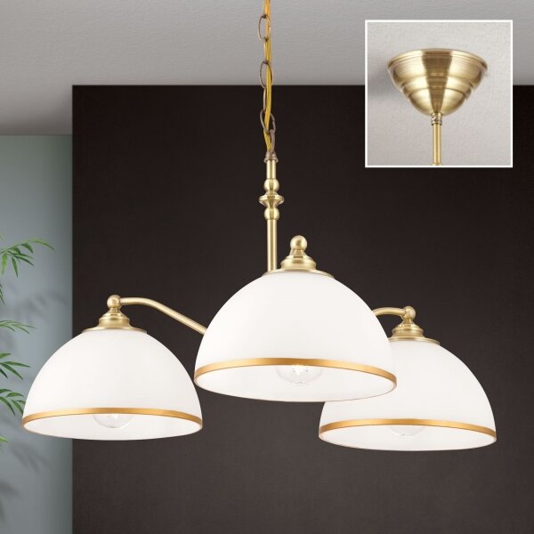 Orion LU 1838/3 - Пендел OLD LAMP 3xE27/40W/230V бял/бронзов