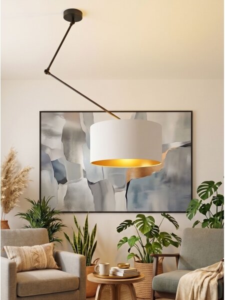 LED регулируем полилей на прът GORTA 1xE27/60W/230V бял/златен