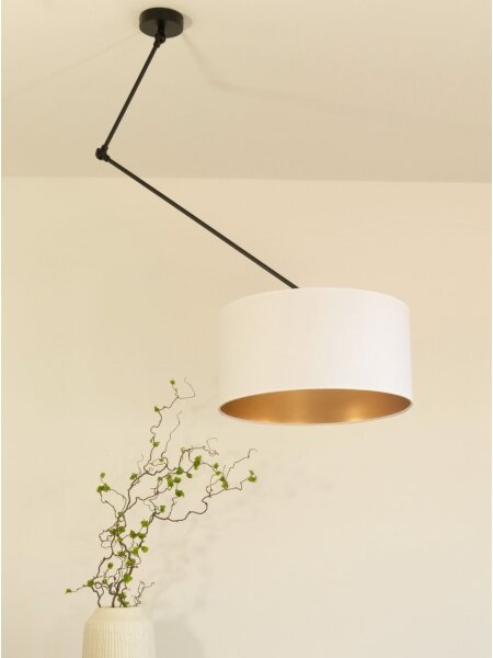 LED регулируем полилей на прът GORTA 1xE27/60W/230V бял/златен