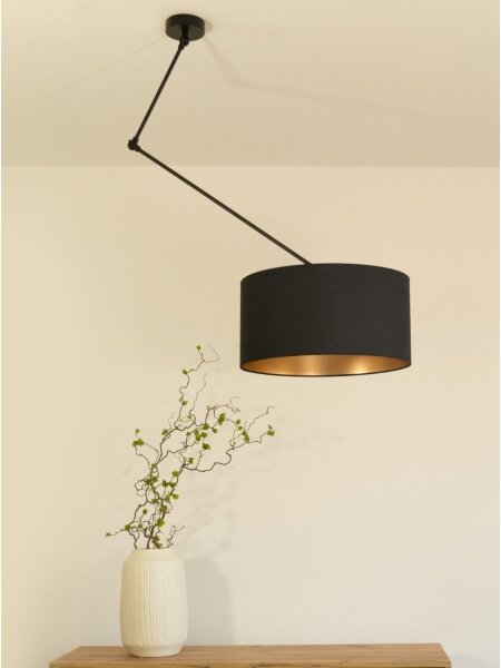 LED регулируем полилей на прът GORTA 1xE27/60W/230V черно/златно