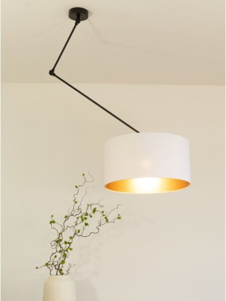 LED регулируем полилей на прът GORTA 1xE27/60W/230V бял/златен