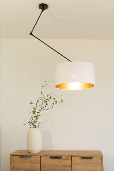 LED регулируем полилей на прът GORTA 1xE27/60W/230V бял/златен