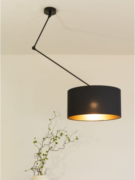 LED регулируем полилей на прът GORTA 1xE27/60W/230V черно/златно