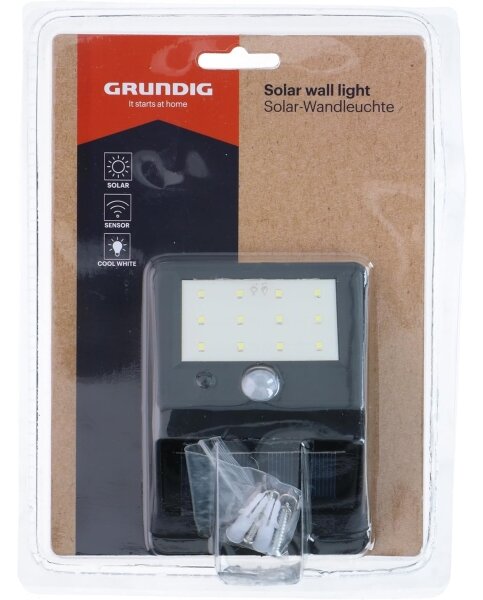 Grundig - Соларно LED стенно осветително тяло със сензор за движение LED/1,2V 600 mAh IP44