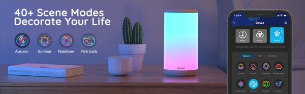 Govee - LED RGBIC Димируема настолна лампа AURA 2 2200-6500K Wi-Fi Matter