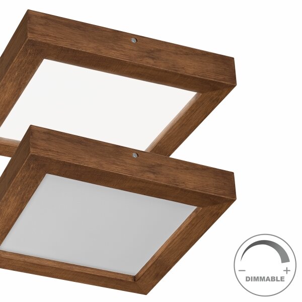 Brilagi-LED Димируема лампа WOODY FRAME LED/24W/230V дъб 30x30 см IP44 + д.у