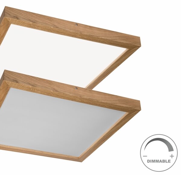 Brilagi-LED Димируема лампа WOODY FRAME LED/50W/230V дъб 60x60 см IP44 + д.у