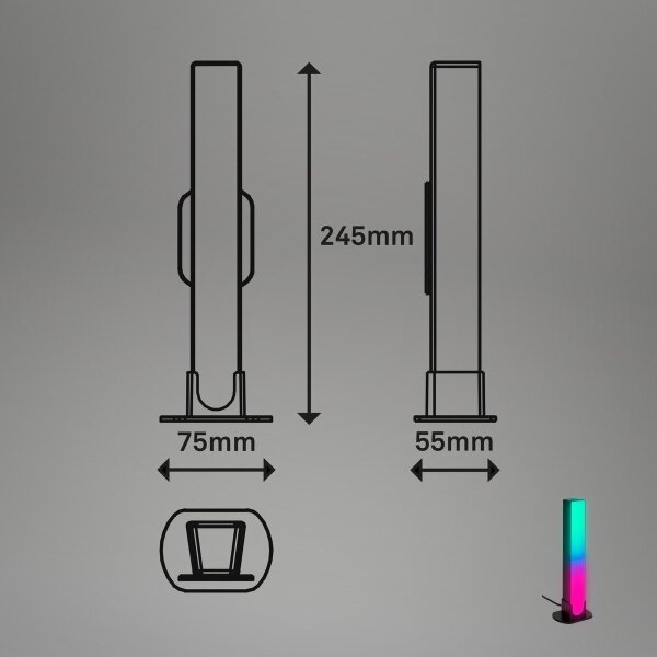 Brilo - К-кт 2x LED RGBIC Димируема настолна лампа LED/12W/230V 3000-6500K Wi-Fi Tuya