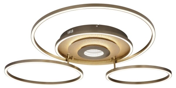 Globo 67824-60G - димируем LED таванен осветител MILES 60W/230V 80,8x99,2 cm месинг + дистанционно управление