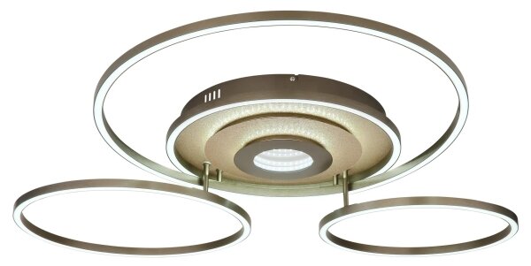 Globo 67824-60G - димируем LED таванен осветител MILES 60W/230V 80,8x99,2 cm месинг + дистанционно управление