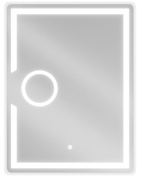 Mexen Onyx осветено огледало за баня с козметично огледалце 60 x 80 см, LED 6000K