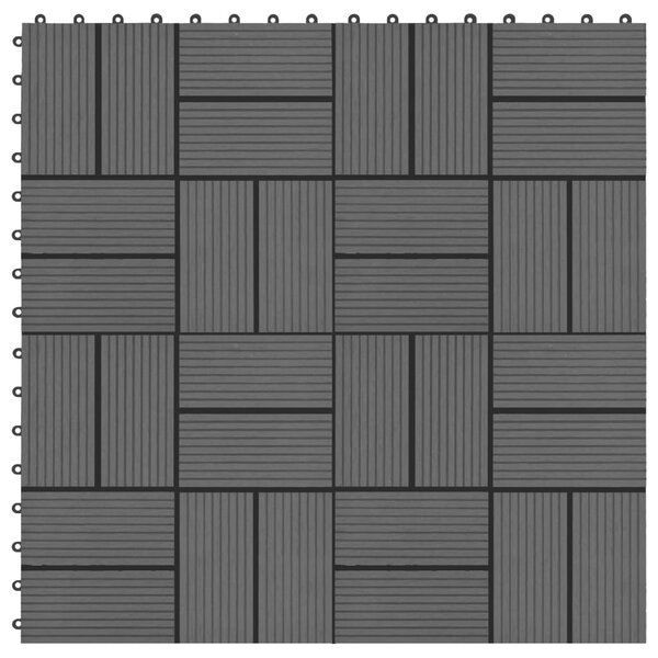 Sonata 11 бр декинг плочки, WPC, 30x30 см, 1 кв.м., черни