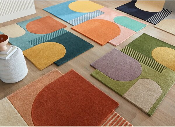 Ръчно изработен вълнен килим теракотен 120x180 cm Lozenge Terracotta – Flair Rugs