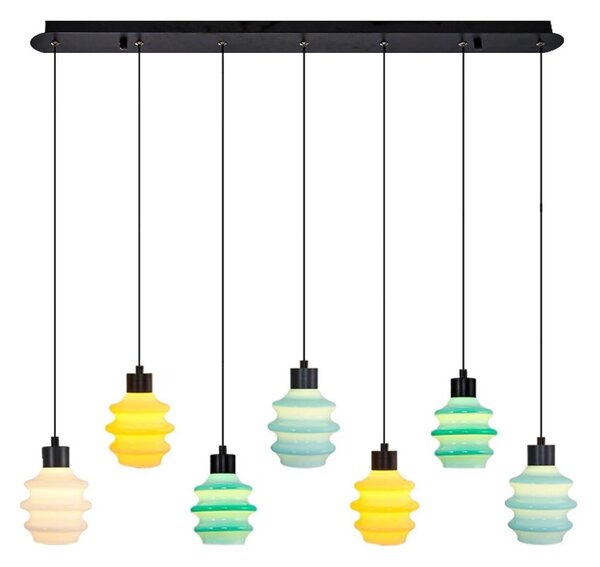 LED полилей на кабел CACTUS 7xLED/2,8W/230V 3000K зелен/жълт/бял
