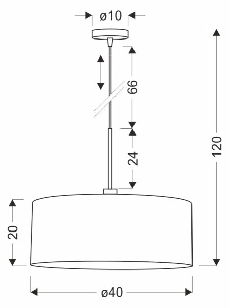 Висяща лампа на кабел VANTI 1xE27/40W/230V, цвят тухла