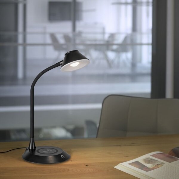 JUST LIGHT. 14414-18-LED Димируема настолна лампа с вградено зареждане PUCKI LED/4,5W/230V черна