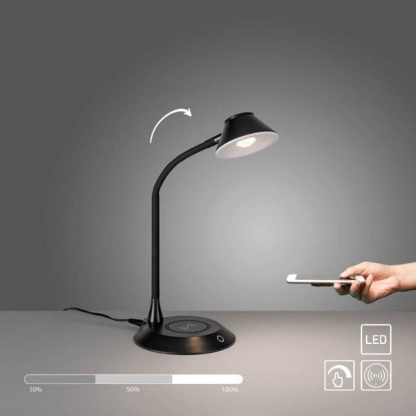 JUST LIGHT. 14414-18-LED Димируема настолна лампа с вградено зареждане PUCKI LED/4,5W/230V черна