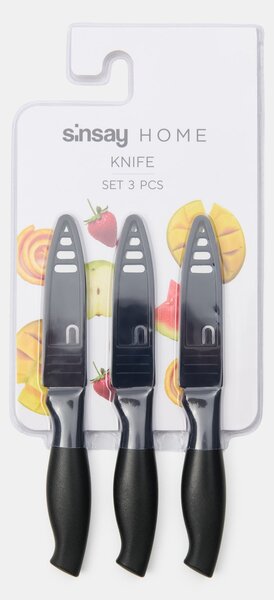 Sinsay - Комплект кухненски ножове 3 pack - черeн