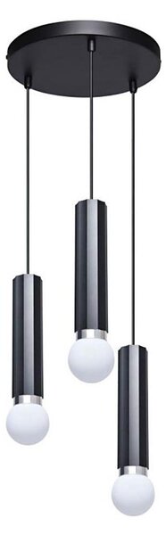 ITALUX PND-33849-3R-BK - Подвесен полилей на кабел MACERA 3xE27/40W/230V черен