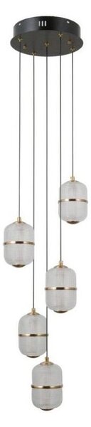 ITALUX PND-34375-5-BK - LED полилей на тросово окачване ALANI 5xLED/5,6W/230V 3000K черен