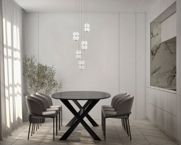 ITALUX PND-34375-5-BK - LED полилей на тросово окачване ALANI 5xLED/5,6W/230V 3000K черен