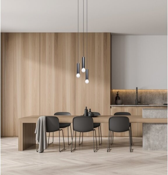 ITALUX PND-33849-3R-BK - Подвесен полилей на кабел MACERA 3xE27/40W/230V черен