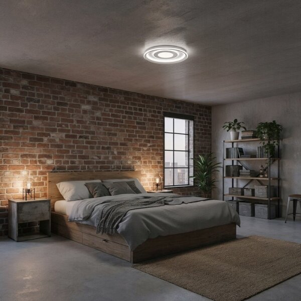 ITALUX CLN-54130-WH-GD-LED Димируем таванен плафон SIMNI LED/55W/230V Ø 50 см, бял, с дистанционно управление