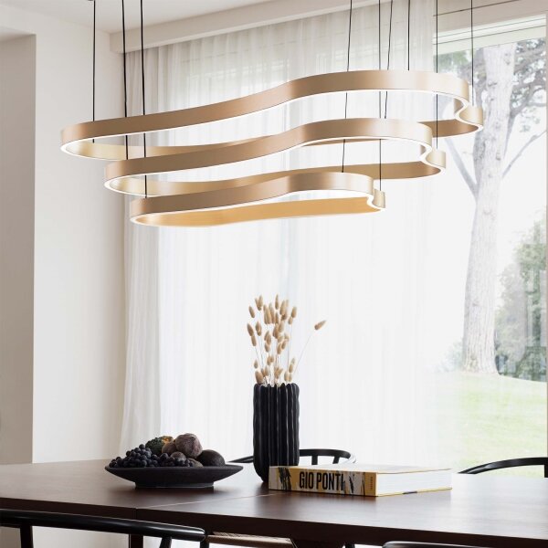 Ideal Lux - LED Пендел WAVES LED/45W/230V CRI 90 месинг