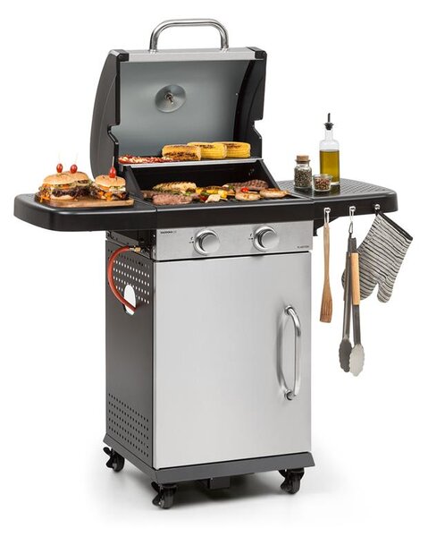 Klarstein Gazooka 2.0T, газова BBQ скара, 2 x 3 kW горелки, неръждаема стомана