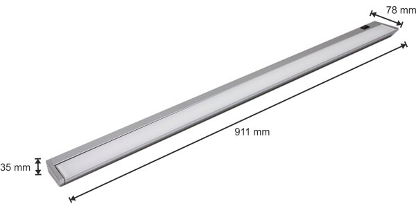 LED Лампа за под кухненски шкаф LED/15W/230V сребриста