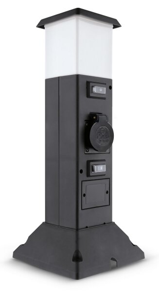 Brilagi - Външна лампа с 2 SCHUKO контакта 1xE14/15W/230V IP44 черна