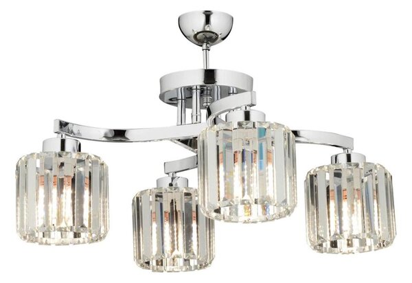 Плафонен полилей CRYSTALLINE 4xE27/40W/230V лъскав хром